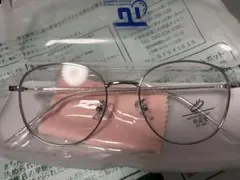 度なし・ブルーライトカット シルバーフレーム 伊達メガネ（ファッション用）