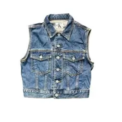 7BS3 Calvin Klein Jeans デニムベスト　USA製　M 古着