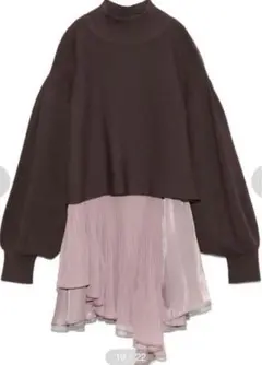 【正規品】スナイデル　ニットドッキングプルオーバー ブラウン バックリボン