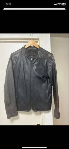 黒レザージャケット ショート丈