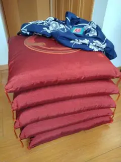 未使用 吉伸 婚礼座布団 高級座布団 5枚組 ふさ付 59x59cm レトロ
