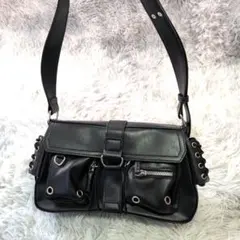 y2k ショルダーバッグ ダークコア ブラック 肩掛け 韓国