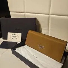数回数時間使用✨超美品PRADA 長財布 サフィアーノ ブラウン キャメル