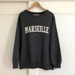 SLOBE IENA MARSEILLE ロゴスウェット ワイド ブラック 美品のサムネイル
