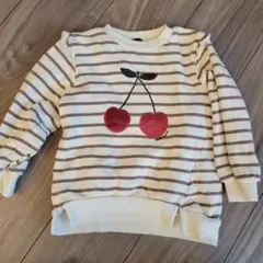 プティマイン　オーガニックコットン　裏毛　チェリー　トレーナー