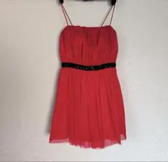 RIENDA SUELTA 赤いスリップドレス 黒ビーズ付き