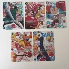 ラウンドワン ワンピースカード セットルフィ ナミ ゾロ サンジ