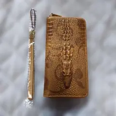 クロコダイル風ブラウン長財布