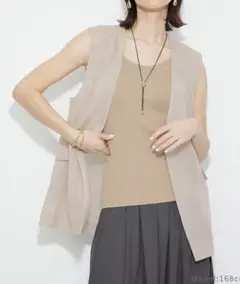 値下げ済　PLST シアーオーガンジージレ　M ベージュのサムネイル