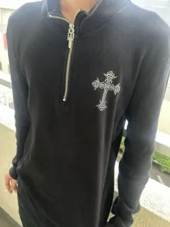 CHROME HEARTS ハーフジップ スウェット ラインストーンのサムネイル