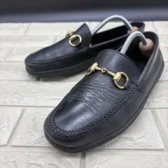 【美品】GUCCI グッチ ホースビットローファー 40.5 金金具 ブラック