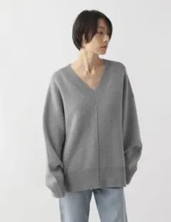 STERNBERG/センターシームVネックニット