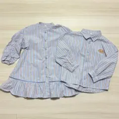 美品！アプレレクール兄妹リンクコーデ　スカート100㎝シャツ120㎝2枚セット