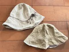 ベージュ レース付き バケットハット 子ども用