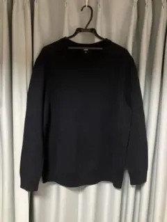 ウォッシャブルストレッチミラノリブクルーネックセーター XXL ネイビー