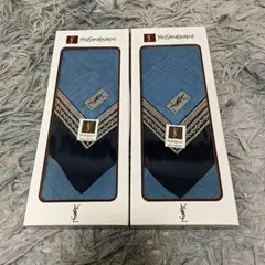 【新品箱付】イヴサンローラン ハンカチ 2枚セット 紳士 ビジネス 新年 ギフト