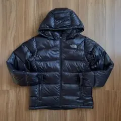 XLノースフェイス700レディースシャイニーブラック艶黒ダウンジャケットパーカ