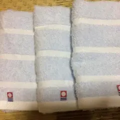 売れてます！今治ブルーぼかし織りボーダー フェイスタオル3枚組