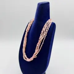 淡水パールネックレス　ピンク SV