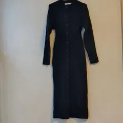MOUSSY　マウジー　ニットワンピース　クルーネック　黒　ブラック　ロング