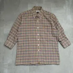 LYLE&SCOTT 90s 長袖チェックシャツ 綿 茶 M アメカジ ゆるだぼのサムネイル