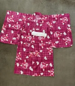✴️美品✴️ハローキティ 浴衣 ピンク 花柄　サンリオのサムネイル