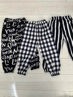 キッズ ボトムス 3点セット 黒白