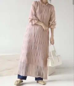 Bab bou jeloud シワプリーツハイネックロングワンピースのサムネイル