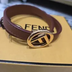 売り切りセール FENDI ブラウンレザーブレスレット 箱無しはさらに値下げ