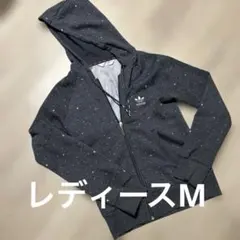 adidas トレフォイルロゴ　総柄　レディースパーカー　ジップアップ