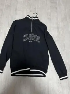 XLARGE ブラック ハーフジップ トレーナー