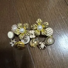 【最終価格】花モチーフ パール付きピアスセット