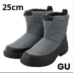 ジーユー ウォームブーツ グレー 25.0cm 中古 スノーブーツ 防寒靴