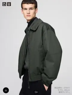 UNIQLO Uパフテックショートブルゾン S サイズ　オリーブ※引き手の紐なし