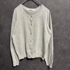 【万能】エムズエキサイト クルーネック カーディガン M グレー 春服 定番