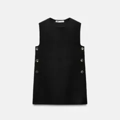 新品タグ付 ZARA サイドボタン ニットトップス べスト S