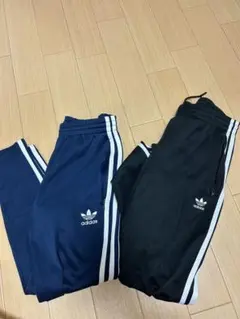 adidas ストライプパンツ ネイビー ブラック セット