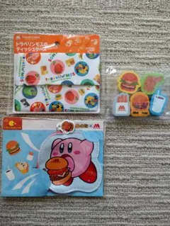 トラベリンモス　モスバーガー　星のカービィ　ティッシュケース　消しゴム