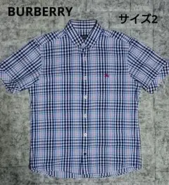 ●【値下げ不可・美品】BURBERRY ボタンダウン シャツ【2・ブルー系】