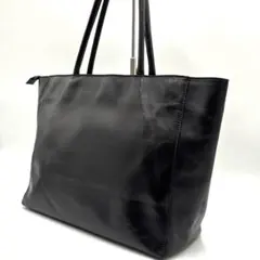 【美品】 ユナイテッド アローズ トートバッグ オールレザー A4 肩掛可 黒のサムネイル
