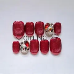 ｉ様専用　マグネットネイル　ネイルチップ　現品　 ニュアンス　ベリーショート　赤