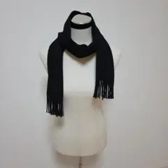 ブラックマフラー フリンジ付き