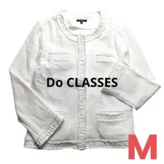 ドゥクラッセ ノーカラー コットン ジャケット 白 春物 セレモニー 綿99%