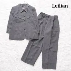 レリアン 13＋ セットアップ パンツスーツ 大きいサイズ ジャケット シルク