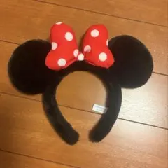 ミニーマウス カチューシャ 赤い水玉リボン