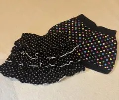 95cmボトムスセット　ドットスカート＆蛍光ドットパンツ