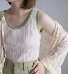 kastane リンガーリブニットタンクのサムネイル
