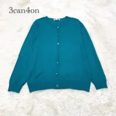 ⁠3can4on ニットカーディガン L グリーン アソートボタン⁠ 上品のサムネイル