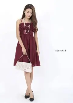 ワンピース パーティードレス ミニドレス 赤 ワインレッド