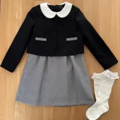 フォーマルワンピース 120 靴下(新品)ドレス スーツ　女の子 入学式卒園式